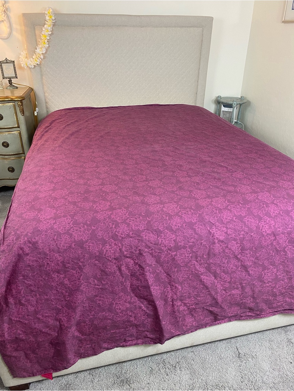 Betsey Johnson Plum Rose twin flat sheet